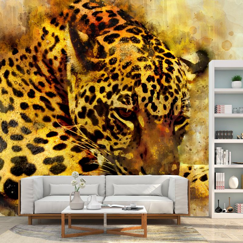 Contemporary Style Animal Illustration Mural Wallpaper for Sitting Room