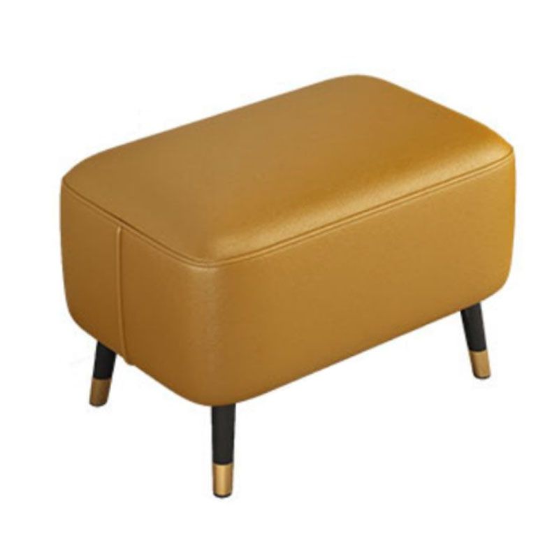 Modern Ottomans Rectangle Leather Ottomans with 4 Legs for Home