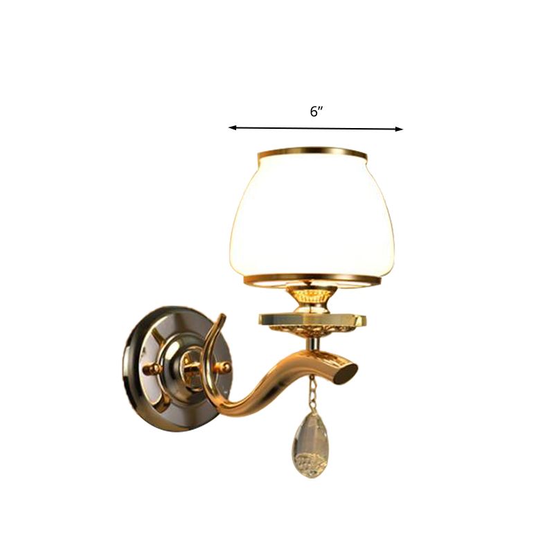 Dome Bedroom Luz Luz tradicional de vidrio blanco 1/2 CABEZA ILUMINACIÓN DE ILUMINACIÓN DE LUZ