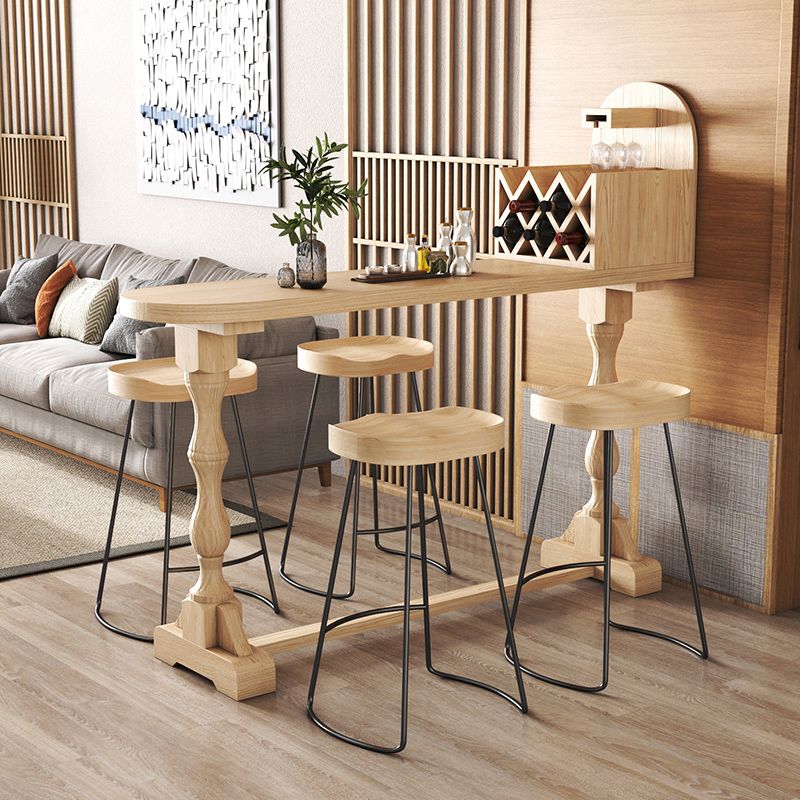1/2/5 Pieces Irregular Shape Pub Table Set Modern Wooden Counter Table with Set
