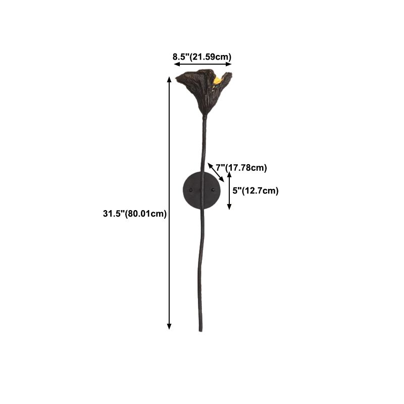 Modern Wall Sconce Flower Shape Wall Light with Metal Shade for Bedroom