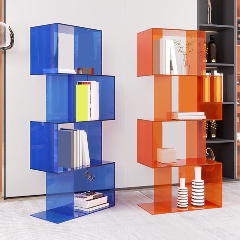 Acrylic Open Back Bookcase Scandinavian Standard Bookshelf with Shelves