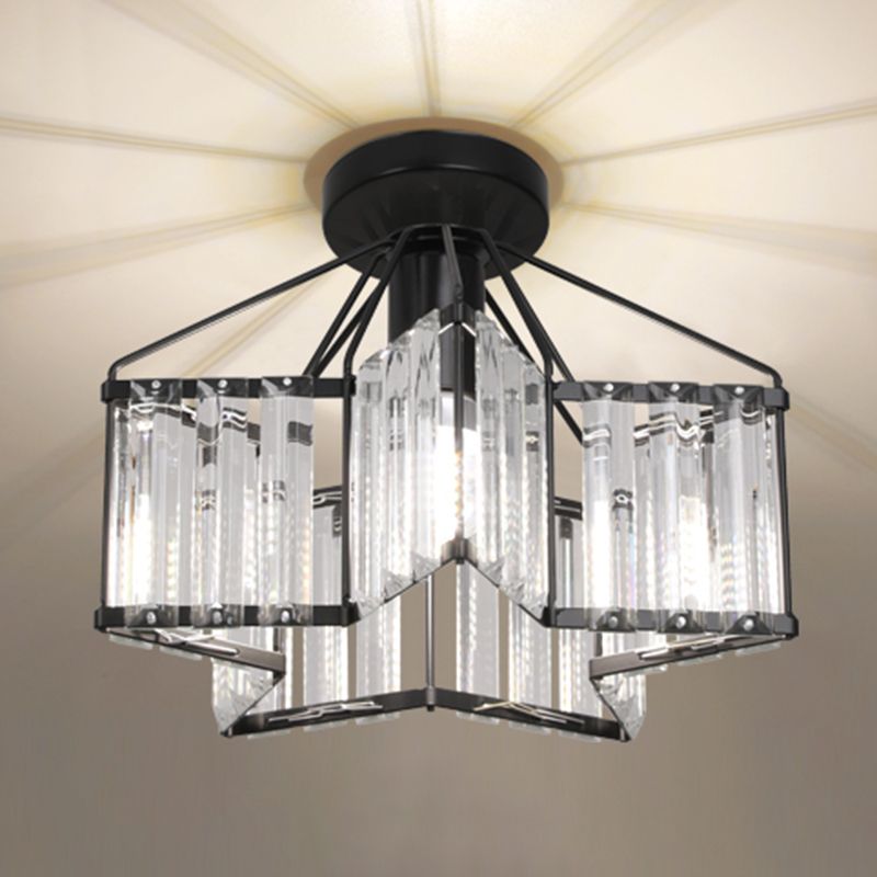 Modern Ceiling Light Creative Flush Mount Ceiling Light Fixture with Crystal Shade