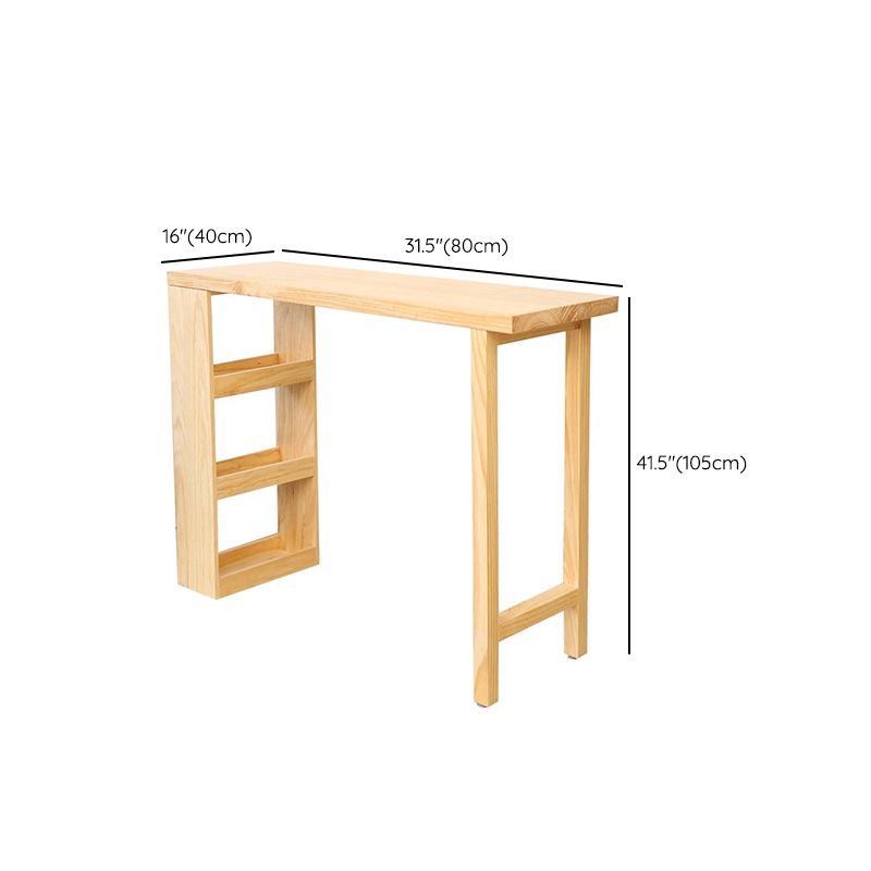 Rectangular Pub Table Set Solid Wood 1/2/3 Pieces Table and Stools