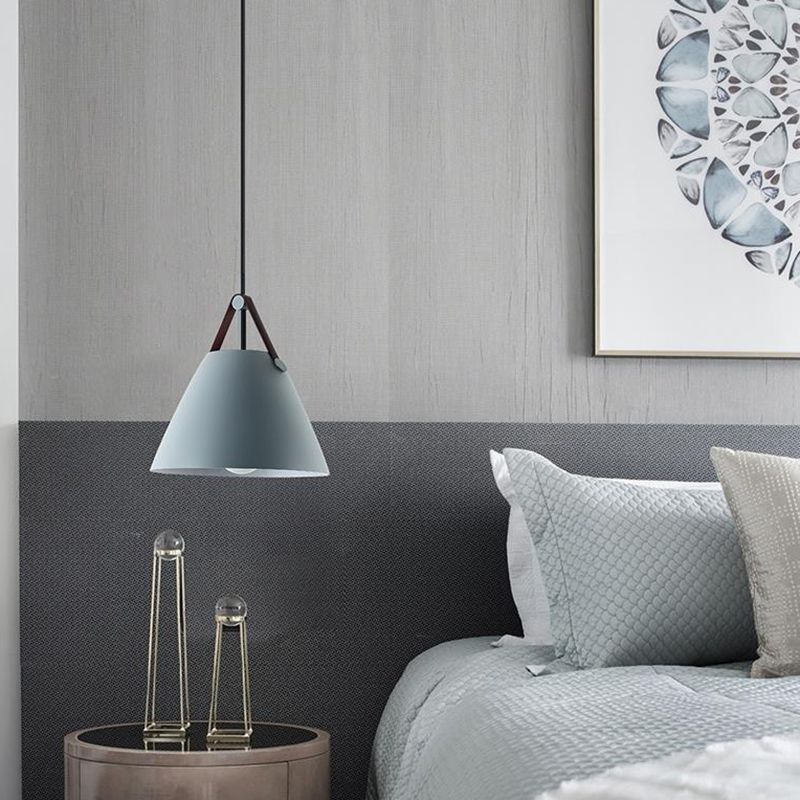Metal Cone Hanging Lamp Contemporary Ceiling Light for Bedroom
