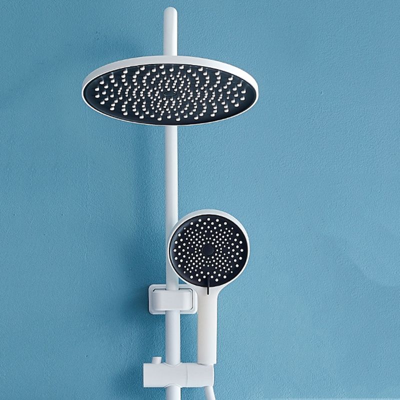 Modern Adjustable Water Flow Shower Faucet  Hose Shower System on Wall in White