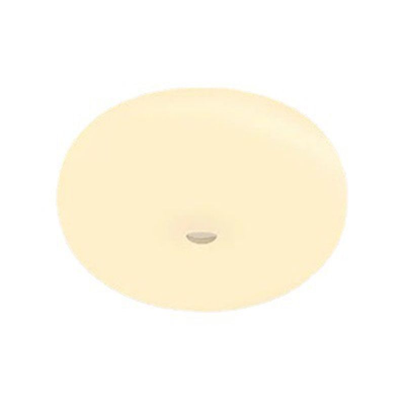 Contemporary Ceiling Flush in Cream White Metal and Acrylic Flush Mount