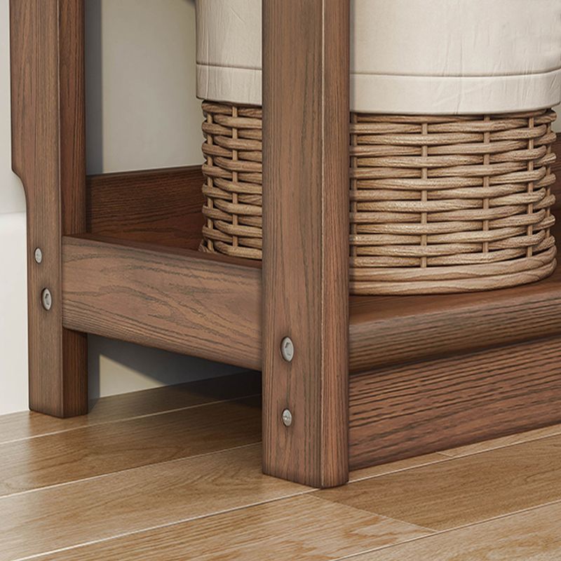 Rectangle Etagere Bookcase Scandinavian Solid Wood Open Back Bookshelf