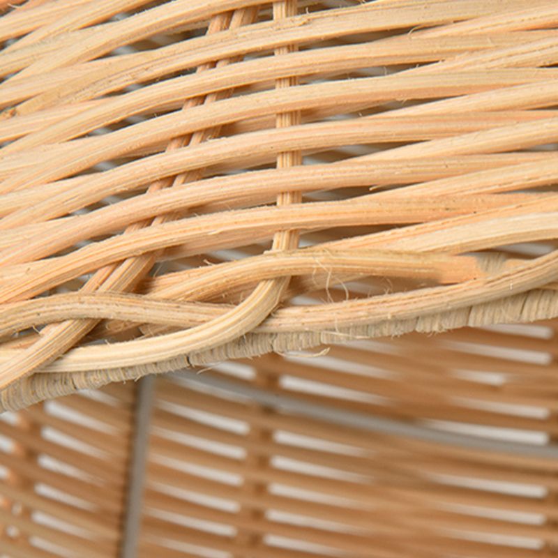 Rattan Domed Hanging Light Fixture Asia Style Pendant Ceiling Light