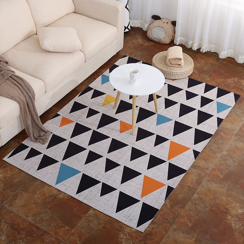 Moderner Teppich mit geometrischem Muster, mehrfarbiger Polypropylen-Innenteppich, rutschfester, maschinenwaschbarer Teppich zur Dekoration