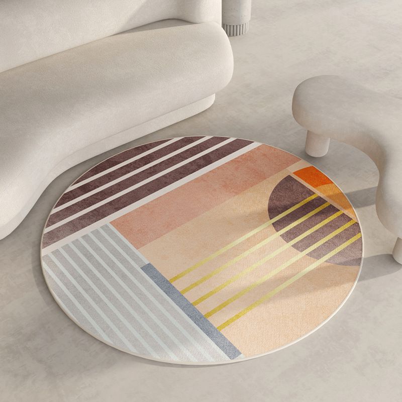 Navy Modern Rug Polyester Stripe Rug vlekbestendig vloerkleed voor thuisdecoratie
