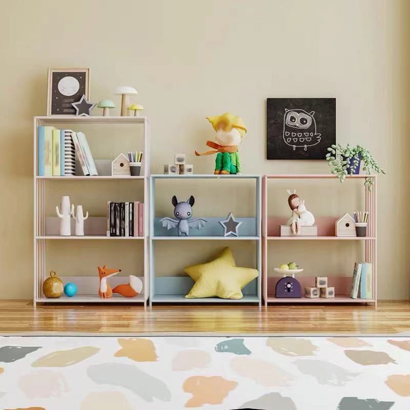 Standard Metal Bookshelf Scandinavian Open Back Bookcase with Shelves