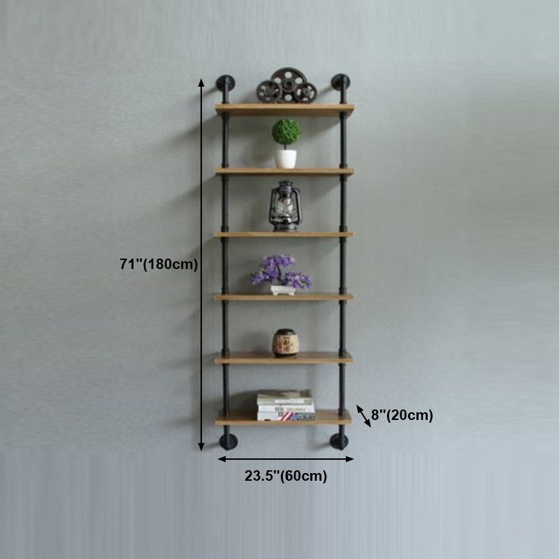 Wall Mounted Bookcase Industrial Metal Floating Shelf for Study Room