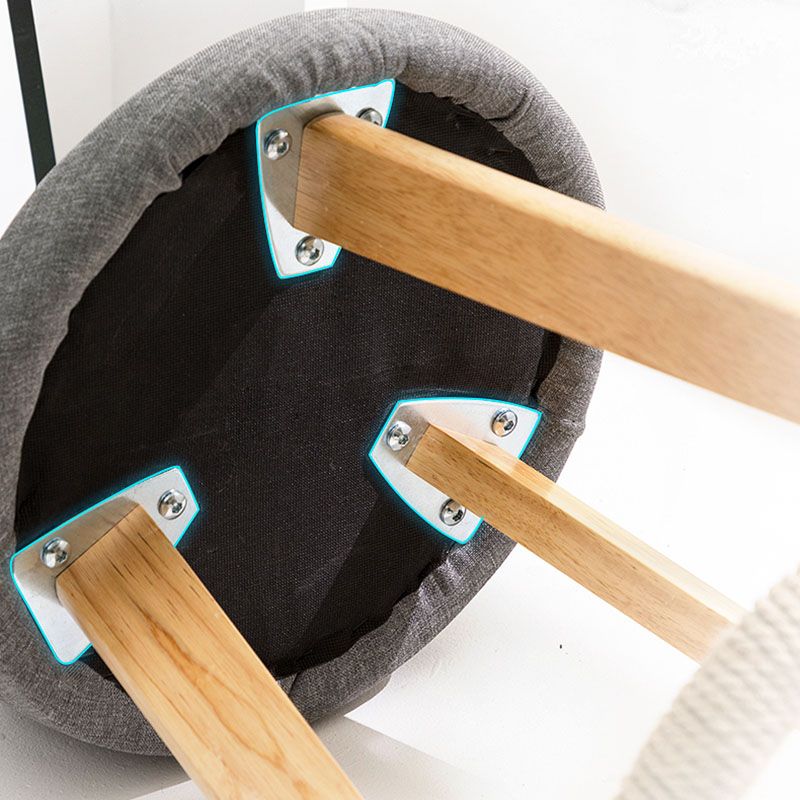 Scandinavian Restaurant Footrest Stool Matte Finish Upholstered Bar Stools