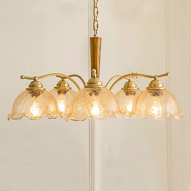 Moderni cupola lampadario del lampadario a pendente in vetro in oro