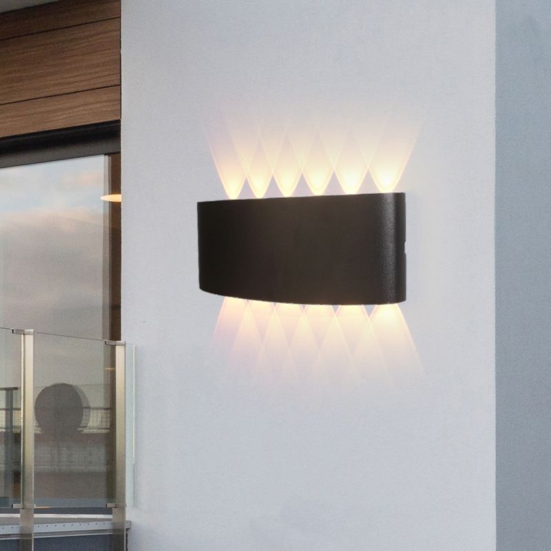 Contemporary Style Geometric Wall Mounted Light Metal 12 Lights Wall Washer Sconce