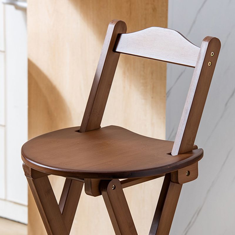Contemporary Home Folding Stool Matte Finish Bamboo Barstool
