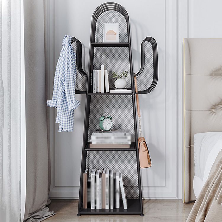 Industrial Iron Geometrisches Bücherregal geschlossene Back -Back -Bücherregal, 18,1 "L x 11,8" W x 59 "H