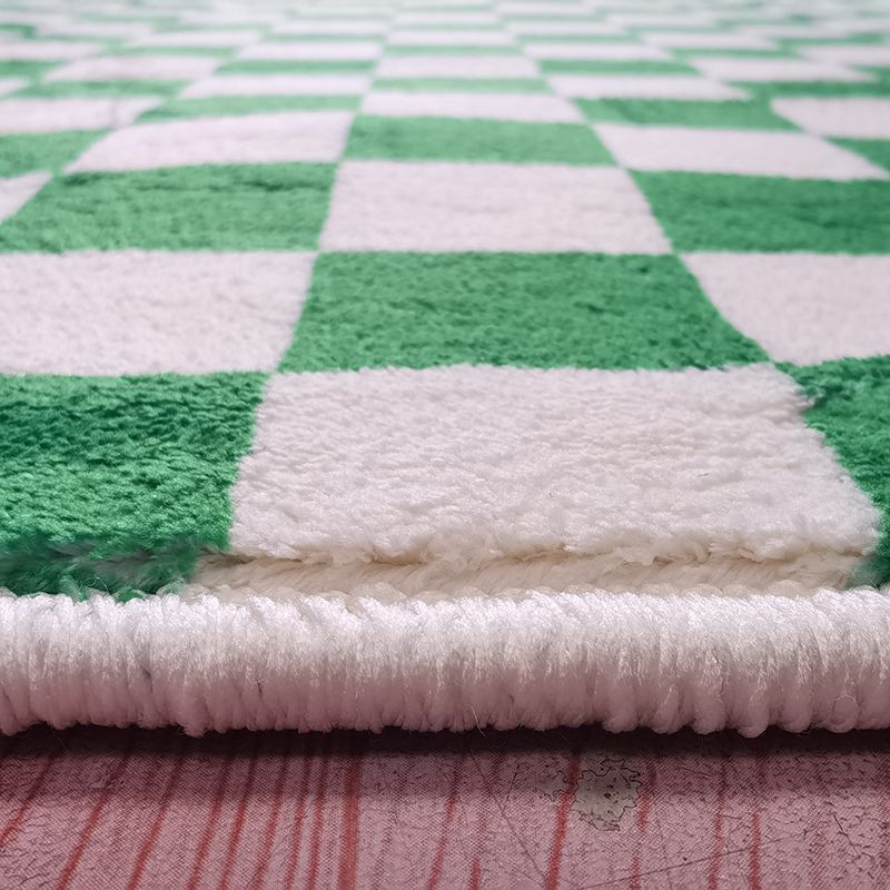 Lattice Rug Synthetic Modern Stain Resistant Backing Washable Rug for Home Decor
