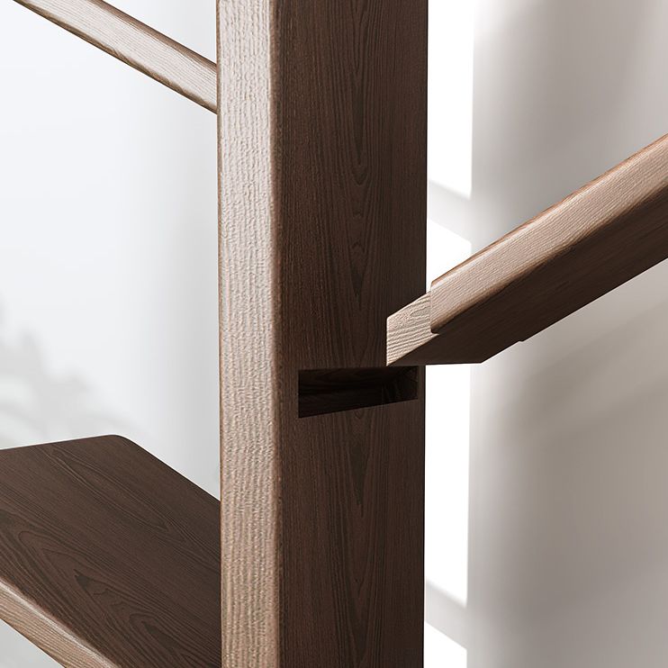 11.81" W Scandinavian Shelf Bookcase Antique Finish Bookshelf with Shelves