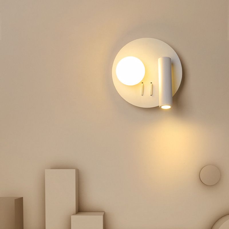 2-Light White Modern Wall Mounted Sconce Unique Wall Light for Living Room