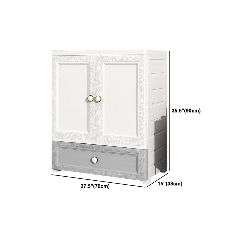 Contemporary Style Wardrobe Plastic Bedroom Wardrobe Closet With Drawer