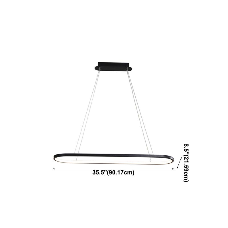 Contemporary Style Linear Shape Island Light Metal 1 Light Pendant Light Fixture