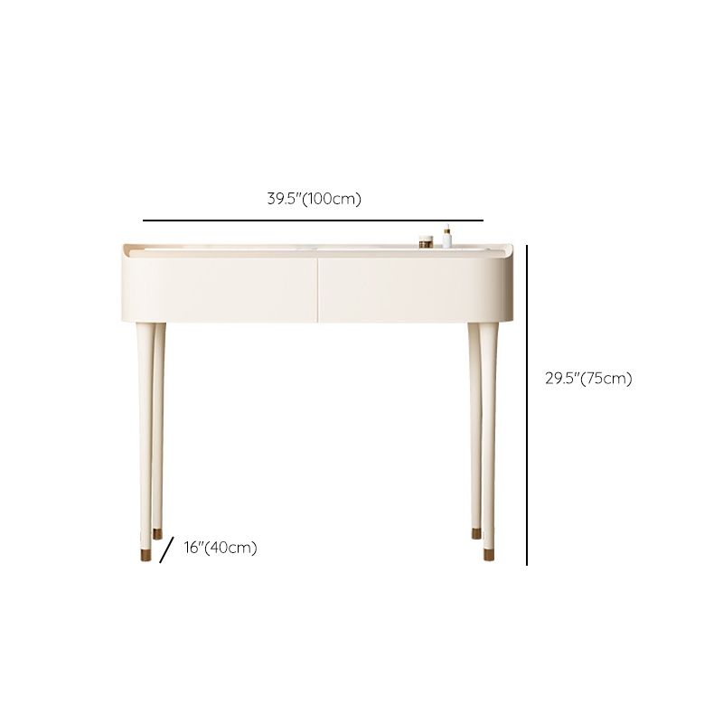 White Wooden Make-up 15.74" Wide Vanity Makeup Vanity Desk Table with 2/5 Drawers