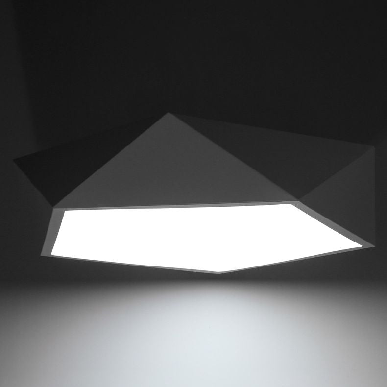 Lámpara de techo LED concisa y moderna, montaje empotrado geométrico de hierro lacado con pantalla acrílica