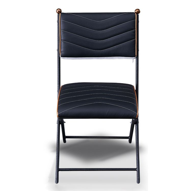 Silla lateral de metal moderna para interiores y exteriores, silla lateral de comedor plegable con respaldo abierto