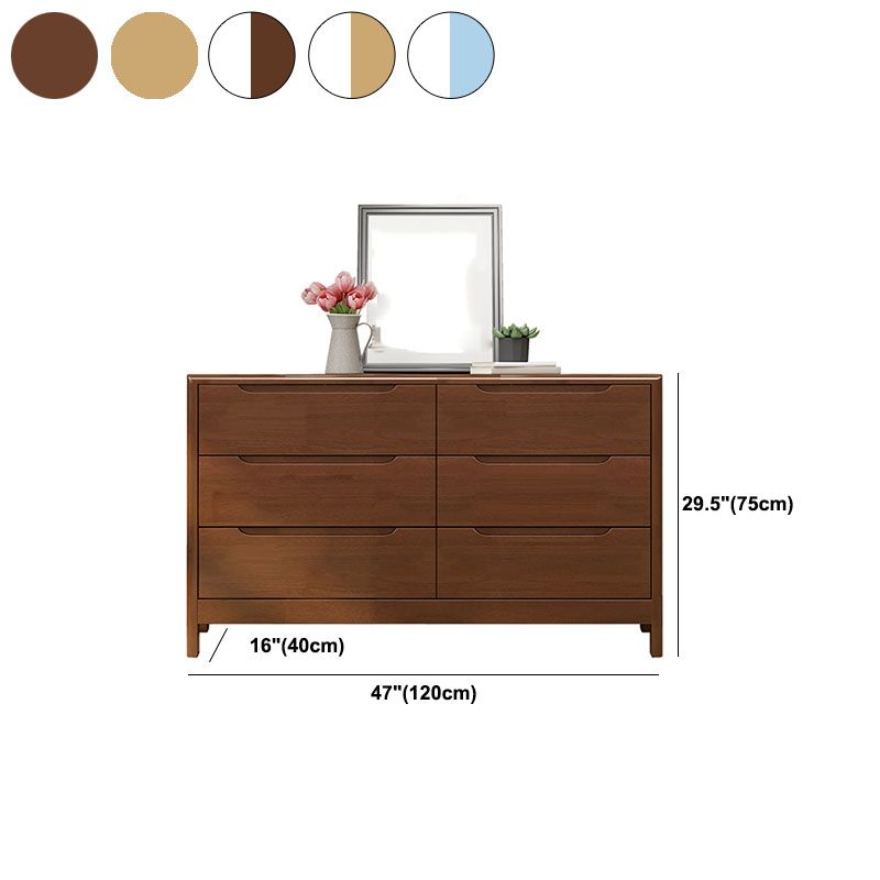 16" W Rubber Wood Storage Chest Modern Dresser with Drawers for Bedroom
