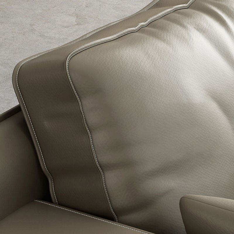 nordic Pillows Recessed Arm Living Room Seating Faux Leather Stationary