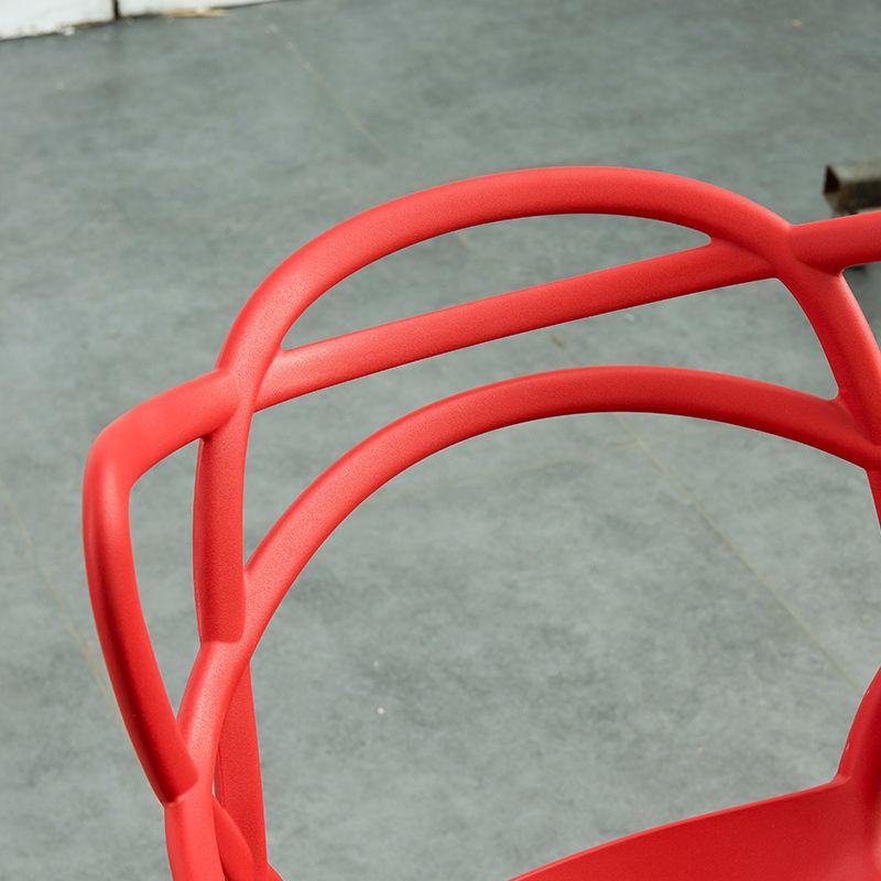 Open Back Dining Arm Chair Modern Indoor-Outdoor Plastic Chair