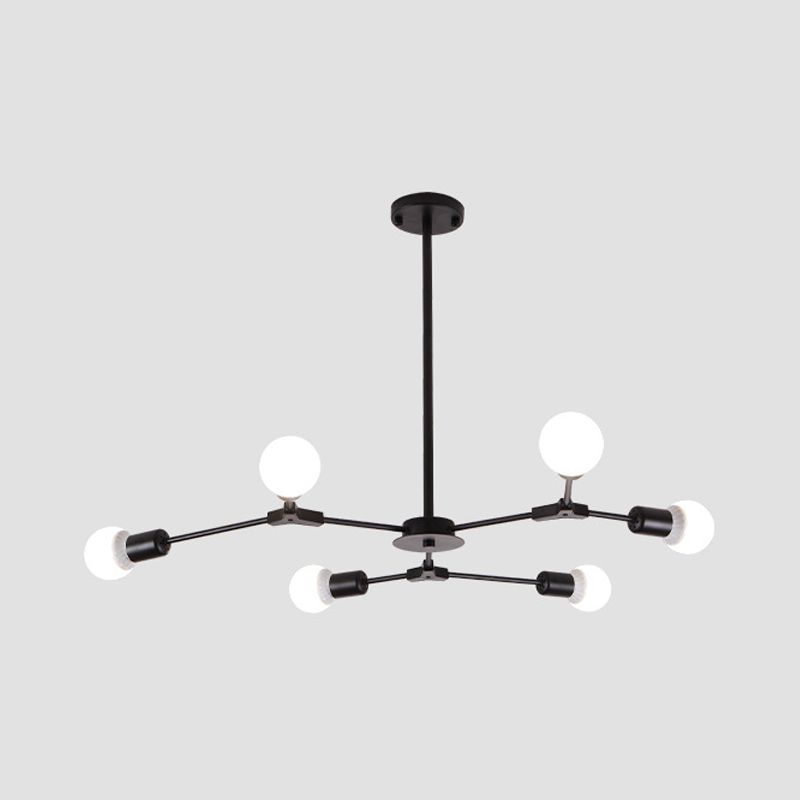 Fronte di illuminazione a sospensione moderna di metallo Sputnik lampadario con tonalità di vetro bianco molecolare