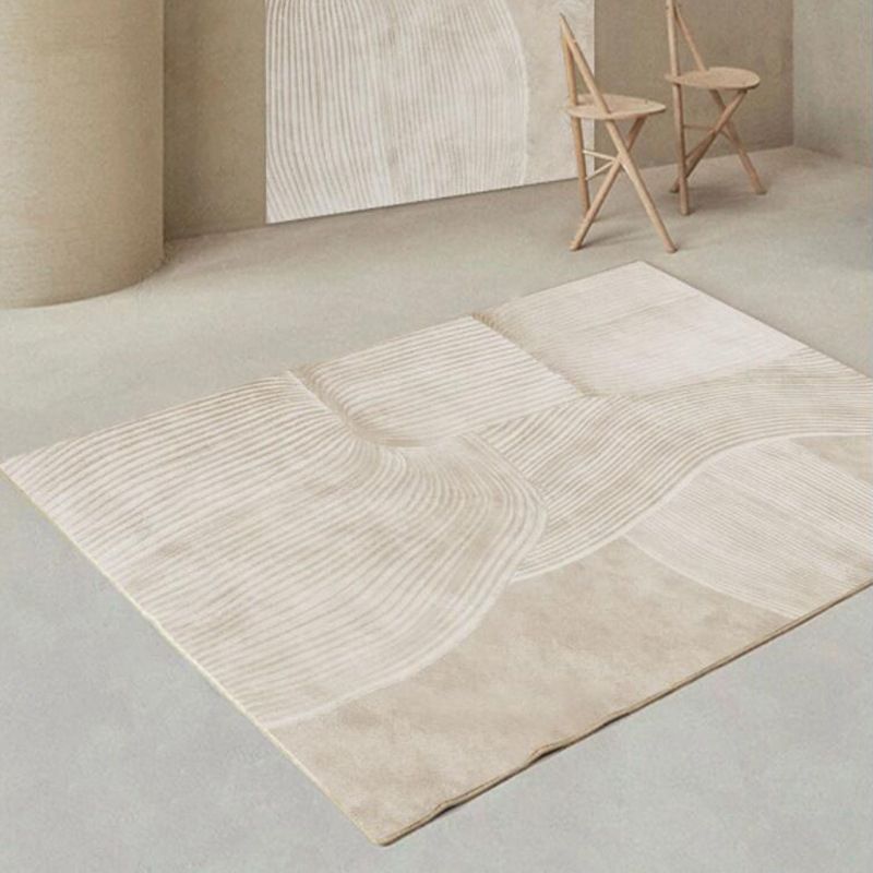 Contemporary Indoor Rug Modern Apricot Rug Polyster Washable Thickened Area Rug for Living Room