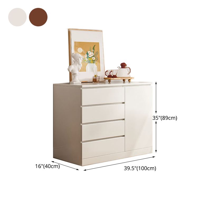 Multi Drawers Dresser White and Brown Wooden Storage Chest for Bedside