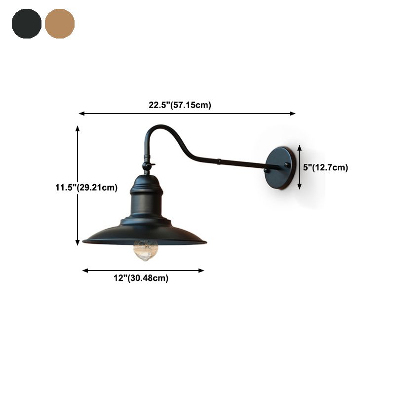 1-Light Industrial Style Wall Sconce Metal Sconces Light in for Outdoor