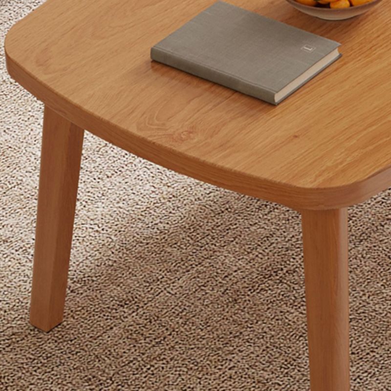 Simple Solid Wood Rectangular Coffee Table 4 Legs Folding Cocktail Table
