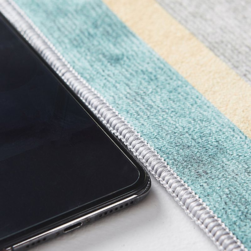 Gray Simple Rug Polyester Print Area Rug Non-Slip Backing Rug for Home Decor