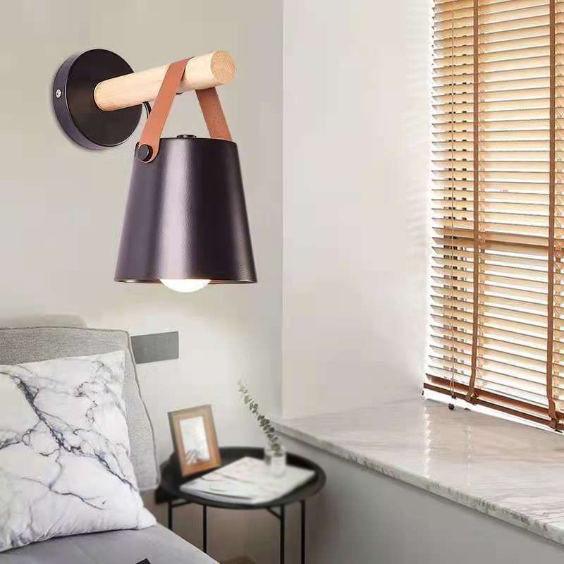Modern Style Simple Wall Lamp Wooden Wall Light Sconce for Bedroom