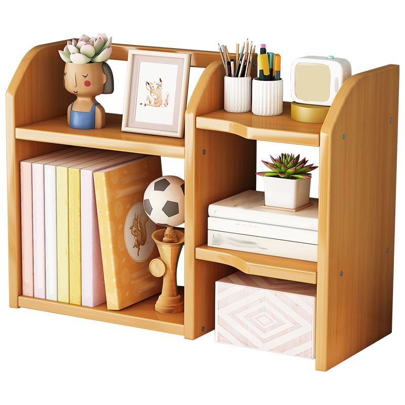 Bamboo Vertical Bookshelf Contemporary Open Back Bookcase with Shelves