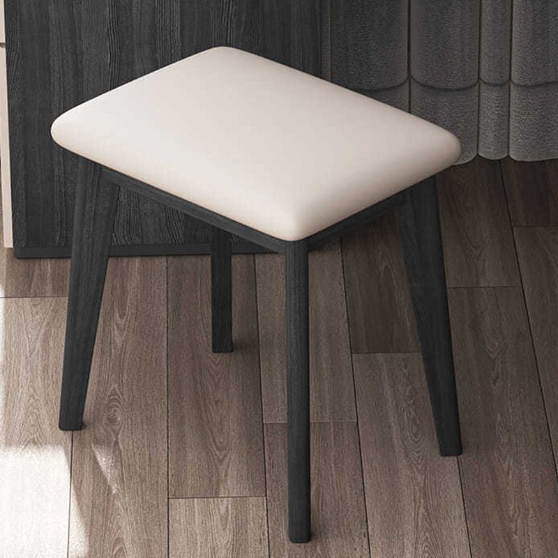 Black Modern Vanity Wood Mirrored Makeup Dressing Table Stool Set