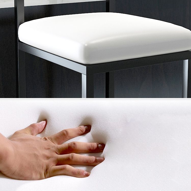 Contemporary Footrest Upholstered Home Stool Matte Finish Low Back Barstool