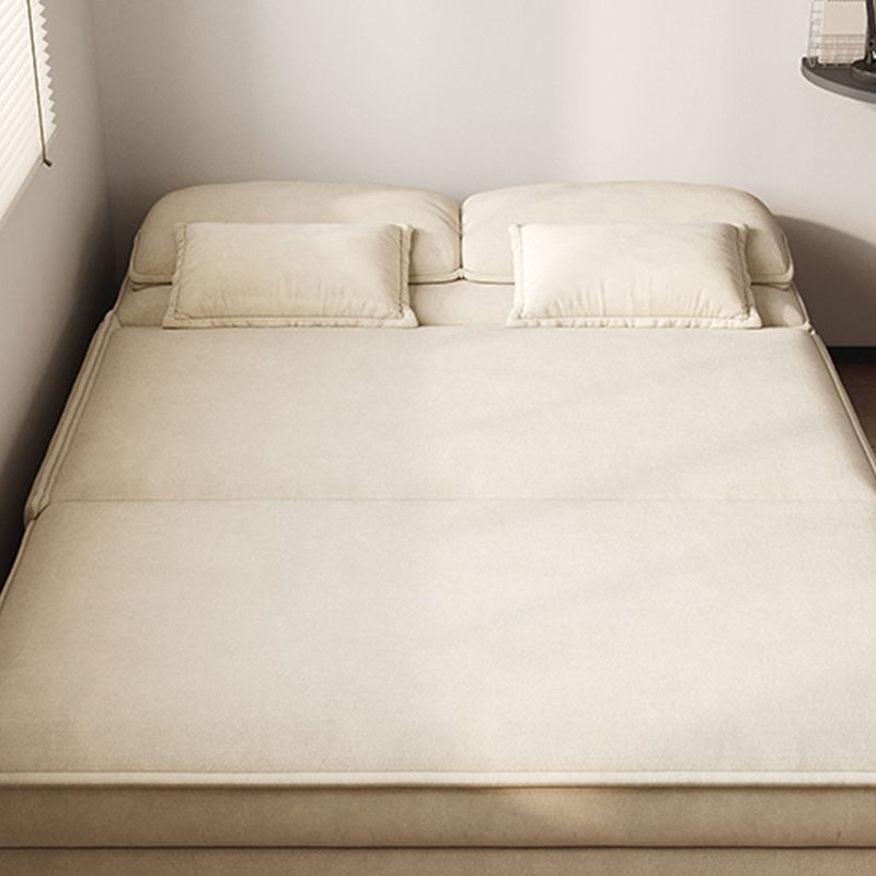 32" Wide Scandinavian Futon Sofa Bed Leather White Futon Sleeper Sofa without Stroage