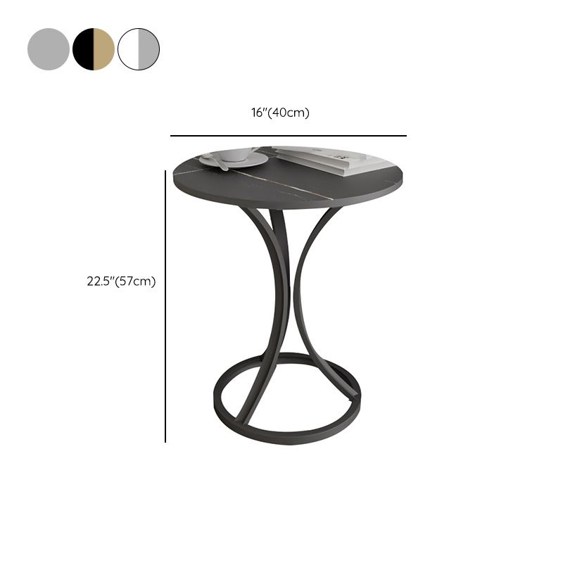 Glam Metal Side End Table Pedestal Round Sofa Side Accent Table