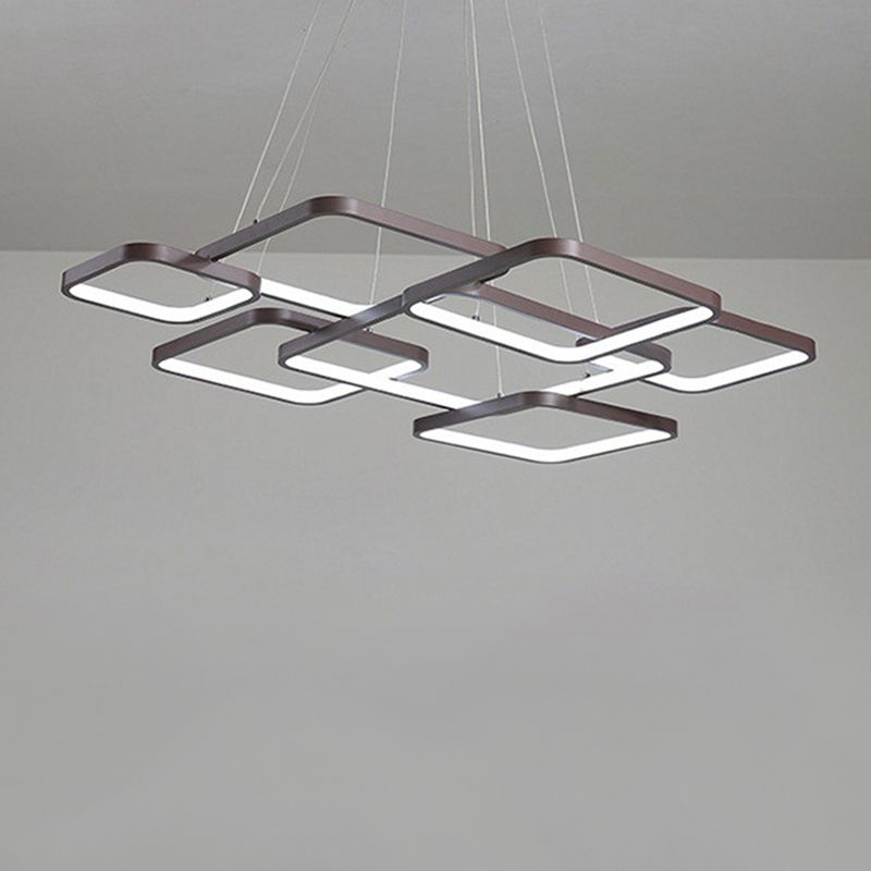Brown Aluminum Hanging Pendant Lights Modern Hanging Lamps for Living Room