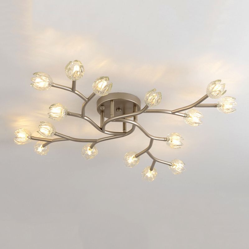 Modern Style Flower Shape Flush Mount Metal Ceiling Light for Living Room