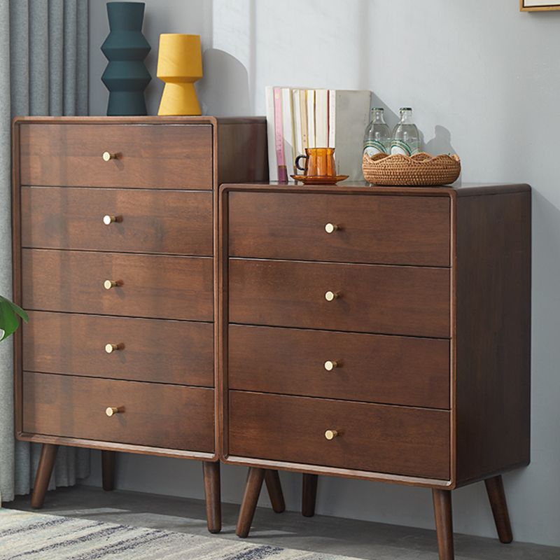 13.77" Wide /15.35" Wide Accent Cabinet Solid Wood 3/4/5  Drawers Cabinet in Brown