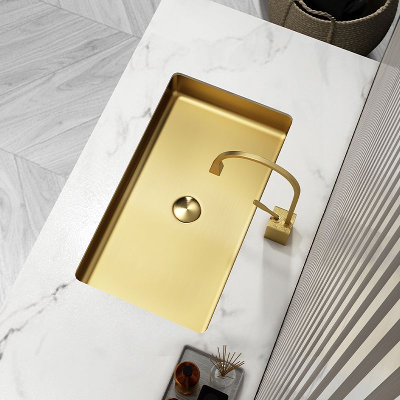 Metal Rectangular Bathroom Sink Modern Undermount Bathroom Sink