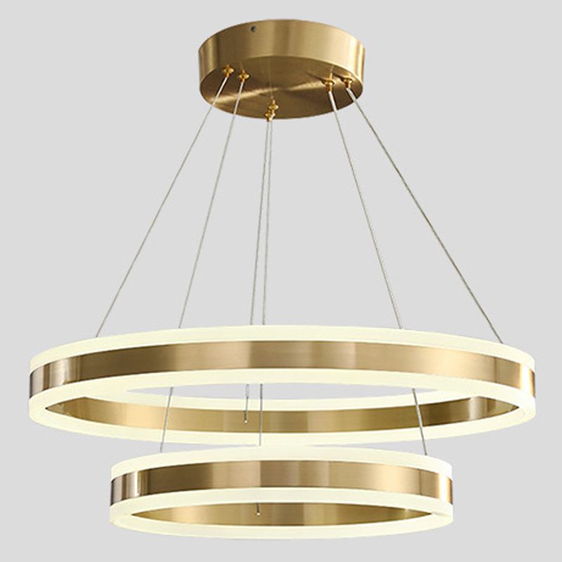 Circular Metal Hanging Ceiling Light Modern Style Suspension Pendant Lighting